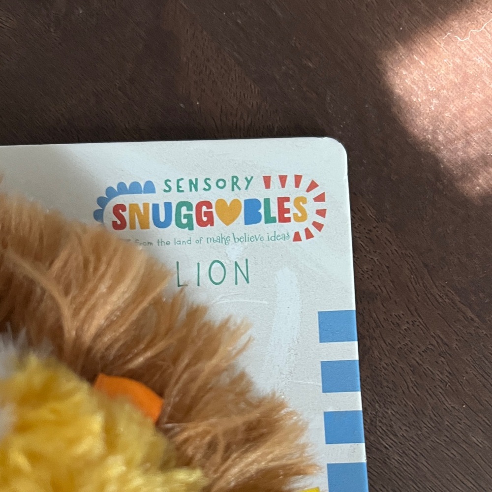 Sensory Snugg❤️bles-Plush Yellow Lion Comfort Toy with Ribbon Mane - Picture 2 of 7